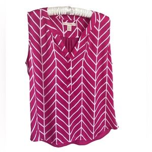 Hannah & Gracie Pink and White Sleeveless Top Size XL